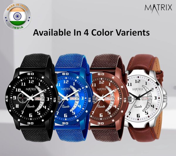 Matrix Analog Day & Date Display Wrist Watch for Men & Boys - Image 6