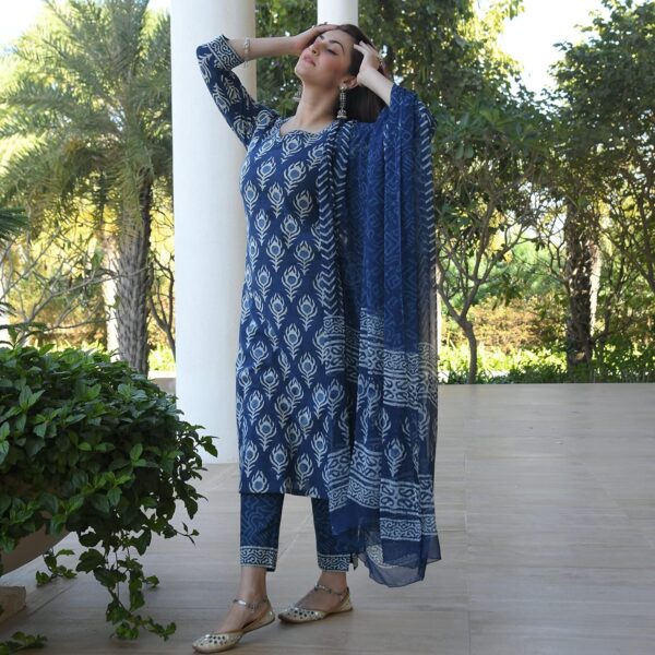KLOSIA Women's Viscose Printed Kurta Set with Dupatta - Image 2