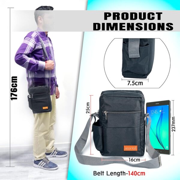 Storite 10 Inch Stylish Padded Mini Sling Bag for Men and Women, Small Passport Travel Bag and Small - Image 3