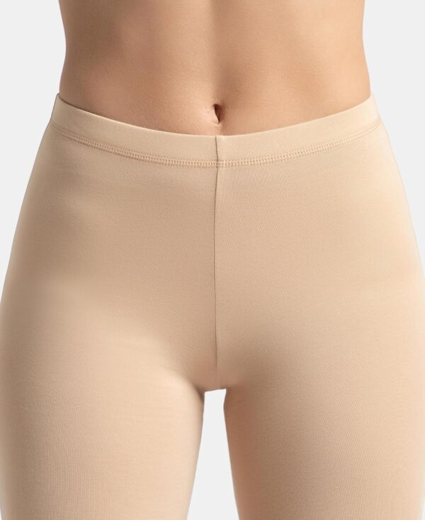 Jockey 1529 Women's High Coverage Super Combed Cotton Elastane Stretch Mid Waist Shorties with - Image 7