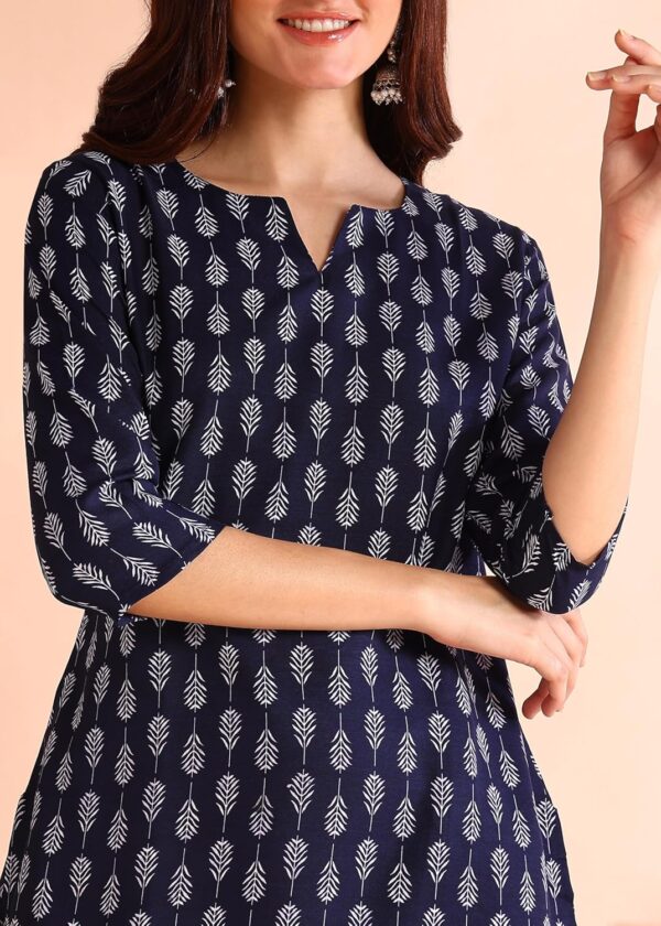 DSK Studio Women's Short Kurti in Black Rayon Cotton Blend | Ladies Ethnic Tunic | Office - Image 6