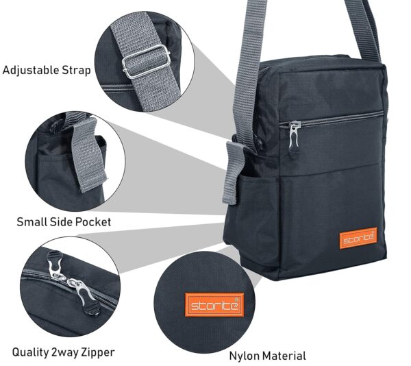 Storite 10 Inch Stylish Padded Mini Sling Bag for Men and Women, Small Passport Travel Bag and Small - Image 4
