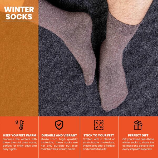 Supersox Winter Thermal Regular Length Socks for Men, Made with Thermal Control Technology & Extra - Image 7