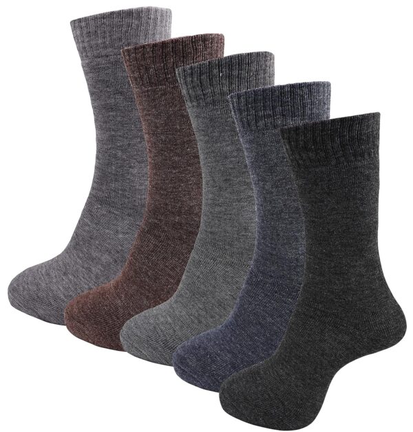 RC. ROYAL CLASS Men's Woolen Calf Length Solid Thick Terry Winter Wear Socks (Multicolor, Free Size) - Image 2