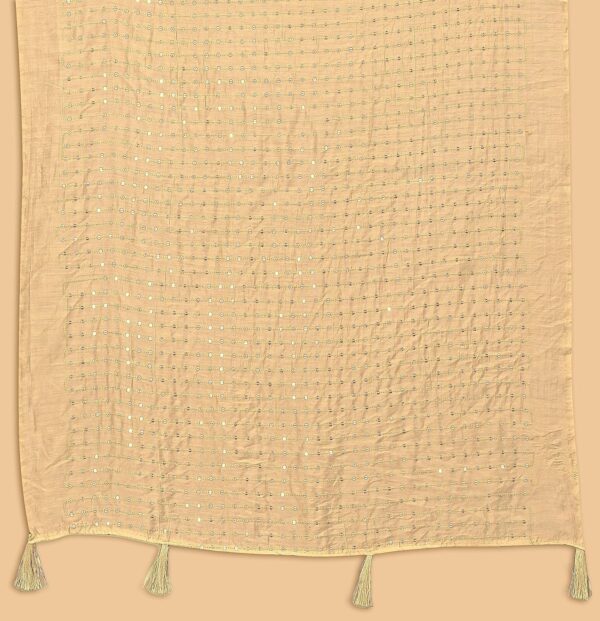 KEMZA Women's Embroidered Mirror Cotton Dupatta with Rajasthani Aari Work - Image 6