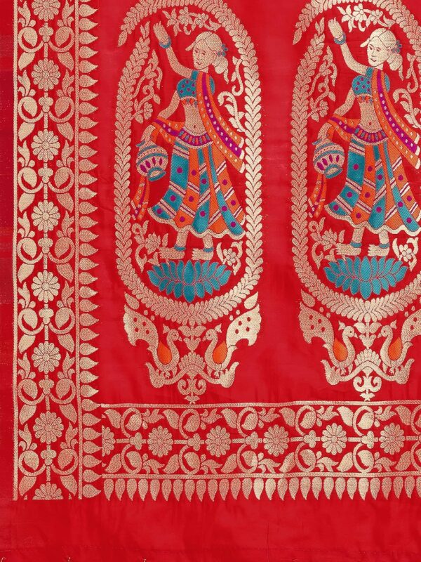 DEVANGI Women's Woven Banarasi Silk Zari Dupatta/Chunni, Width 1 Meter, Length 2.5 Meter - Image 7
