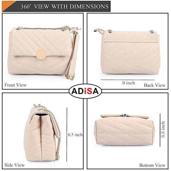 ADISA Womens Girls Quilted Cross Body Sling Bag with Gold Chain SL5136.jpg