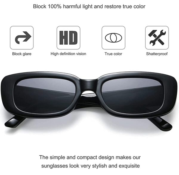 ARZONAI Rectangle Non Polarized Sunglasses Combo of 2 Pcs for Women Retro Fashion Non Polarized Sunglasses UV.jpg