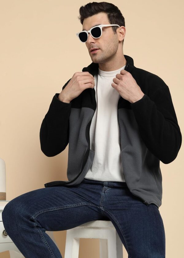 Alan Jones Clothing Mens Fleece Regular Solid Stand Collar Full Zip Jacket.jpg