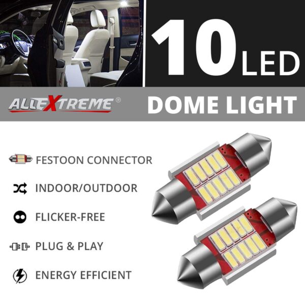 Allextreme EX31SDW 10 LED Universal Car Interior Super Bright Roof Light Reading Dome Bulb Lamp with.jpg