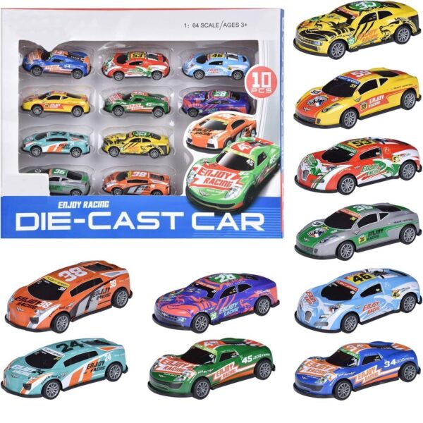 Amitasha 10 Unbreakable Racing Mini Diecast Car Models Set for