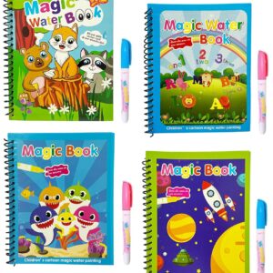 Amitasha 4Pc Water Coloring Books for Kids, Water Painting Drawing