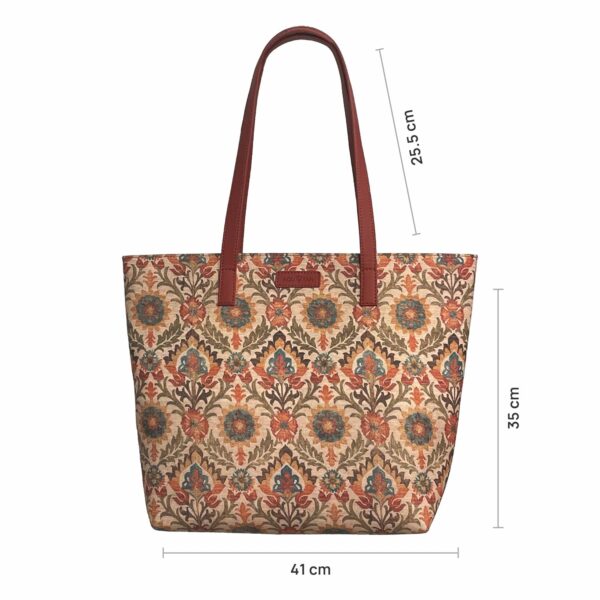 Aquatan Spacious Dark Red Floral Canvas Block Tote Bag for Women with 2 Pockets Ideal Large Shoulder.jpg
