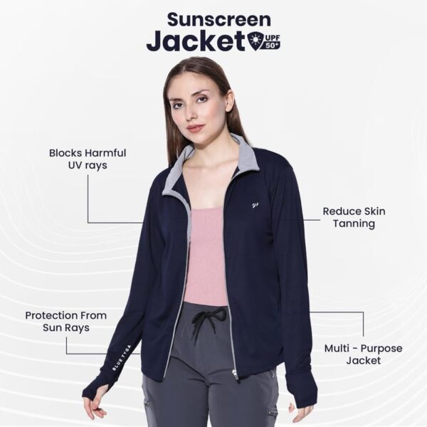 BLUETYGA SUNSCREEN JACKET Womens Travel Nylon Solid Plain Sports Summer Gym Workout Running Travel Trekking.jpg