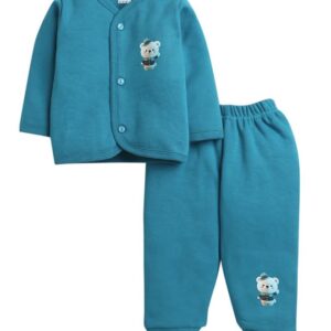 BUMZEE Morpho Blue Boys Full Sleeves Fleece Winter Wear Set