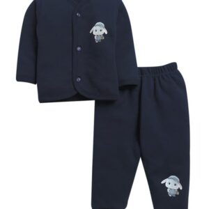 BUMZEE Navy Boys Full Sleeves Fleece Winter Wear Set (Peb9820)
