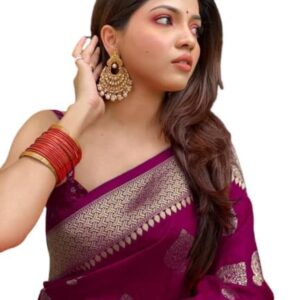 C J Enterprise Women's Kanjivaram Art Silk Saree Soft Banarasi