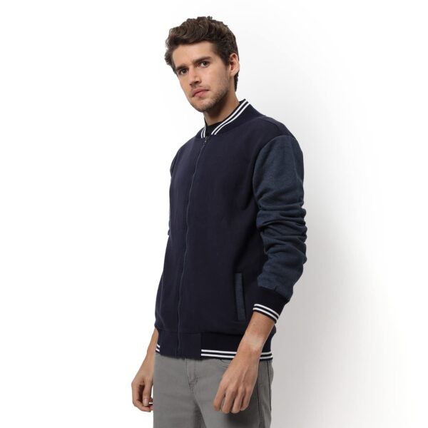 Campus Sutra Mens Black Grey Zip Front Jacket with Open Angled Pocket for Casual Wear Low High.jpg