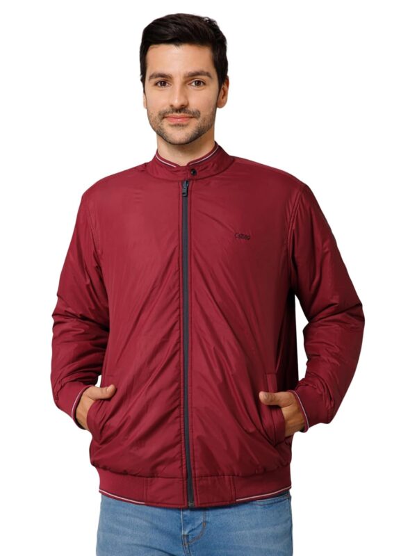 Cantabil Solid Navy Blue Full Sleeves Mock Collar Regular Fit Mens Reversible Casual Jacket Casual.jpg