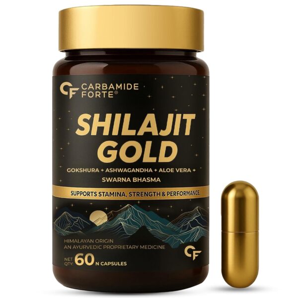 Carbamide Forte Shilajit Gold Capsules For Men With Swarna Bhasma,Gokshura,Ashwagandha