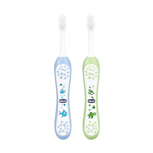 Chicco Baby Manual Toothbrush For Infants (6M 36M), Set Of 2|Extra