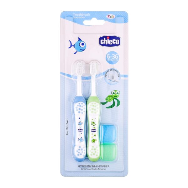 Chicco Baby Manual Toothbrush For Infants 6M 36M Set Of 2Extra Soft Tapered Bristles Ideal For Milk.jpg