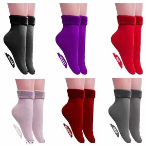 DIGITAL SHOPEE Women 6 Pair Thumb Thermal Socks Winter Velvet