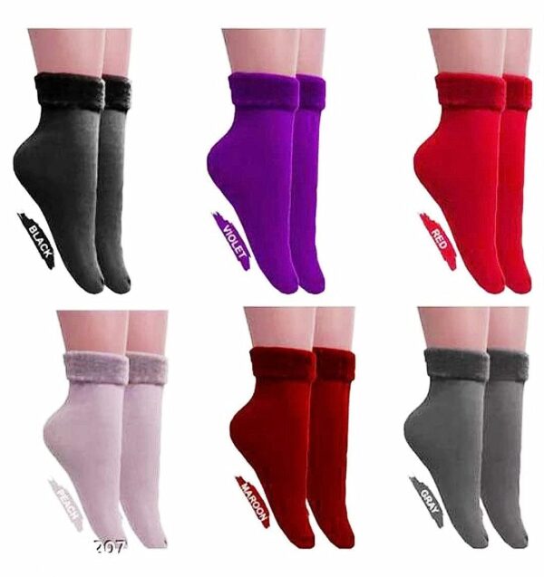 DIGITAL SHOPEE Women 6 Pair Thumb Thermal Socks Winter Velvet