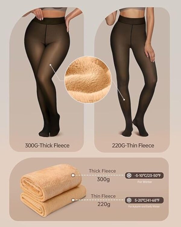 DIVING DEEP Women's Fleece Lined Thermal Tights, High Waist Winter Leggings,