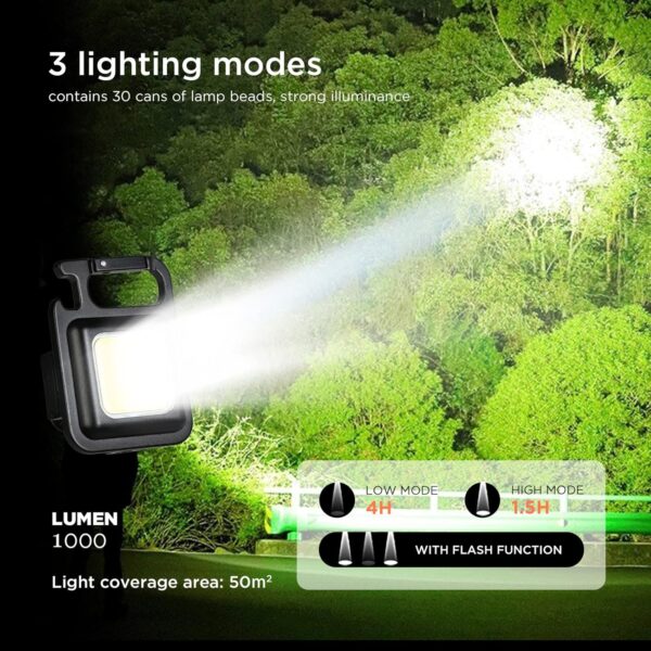 DOTCOM LED Mini Cob Keychain and Magentic Flashlight Portable USB Rechargeable Light 3 Light Modes.jpg