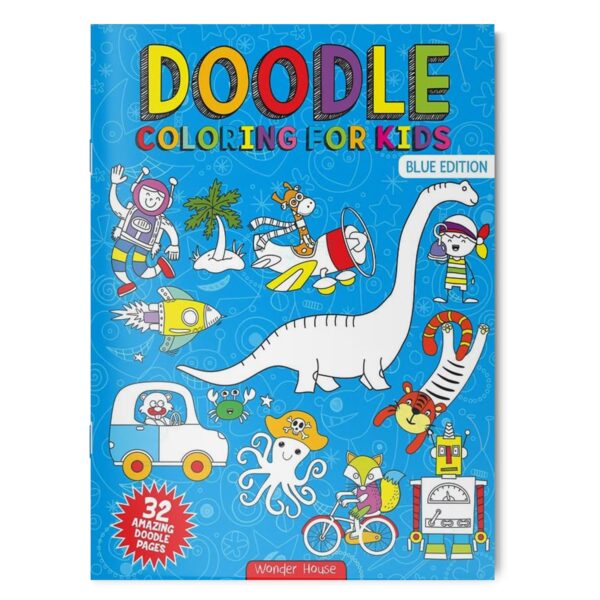 Doodle Coloring For Kids   Blue Edition