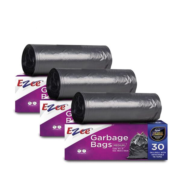 Ezee Black Garbage Bags for Dustbin | 90 Pcs |