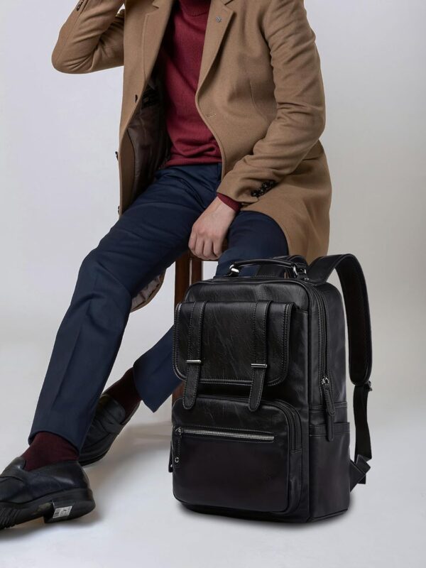 FUR JADEN Vegan Leather Stylish 15.6 Inch Laptop Backpack Travel Weekender Bag For Men Women.jpg
