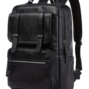 FUR JADEN Vegan Leather Stylish 15.6 Inch Laptop Backpack Travel