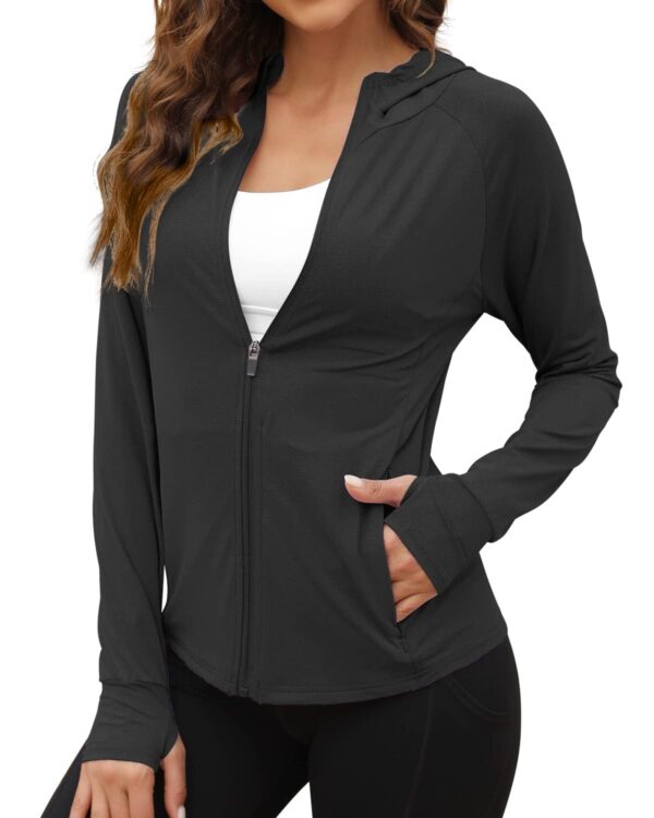 Fashiol Summer Jackets for Women Lightweight Protection UPF 50 Zipper Long Sleeve UV Hoodie Outdoor Athletic.jpg