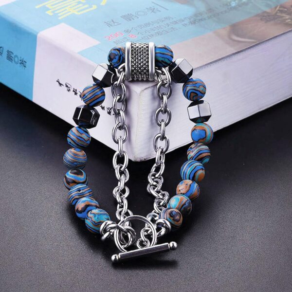 Fashion Frill Stylish Boys Bracelet Stainless Steel Beads Silver Chain Bracelet For Men Boys Mens.jpg