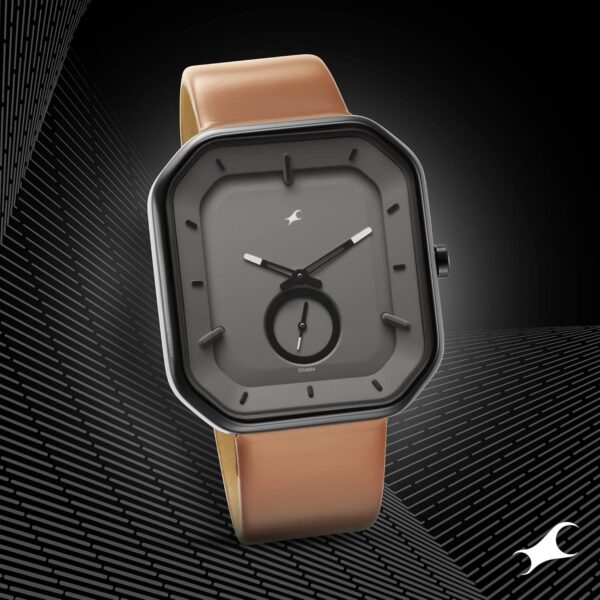Fastrack After Dark Quartz Analog Grey Dial Brown Leather Strap Watch for Guys NT3272NL02.jpg