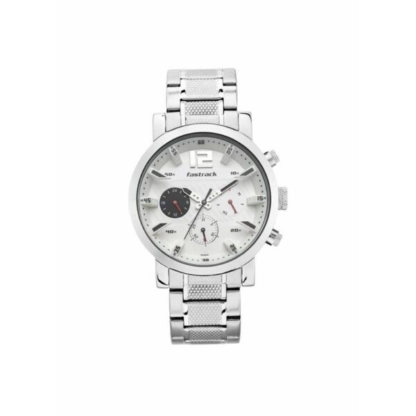 Fastrack Fastfit Quartz Multifunction White Dial Stainless Steel Strap Watch for Guys NT3227SM02.jpg