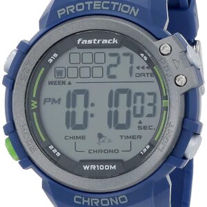 Fastrack Streetwear Digital Grey Dial Silicone Strap Watch for Men NS38068PP02