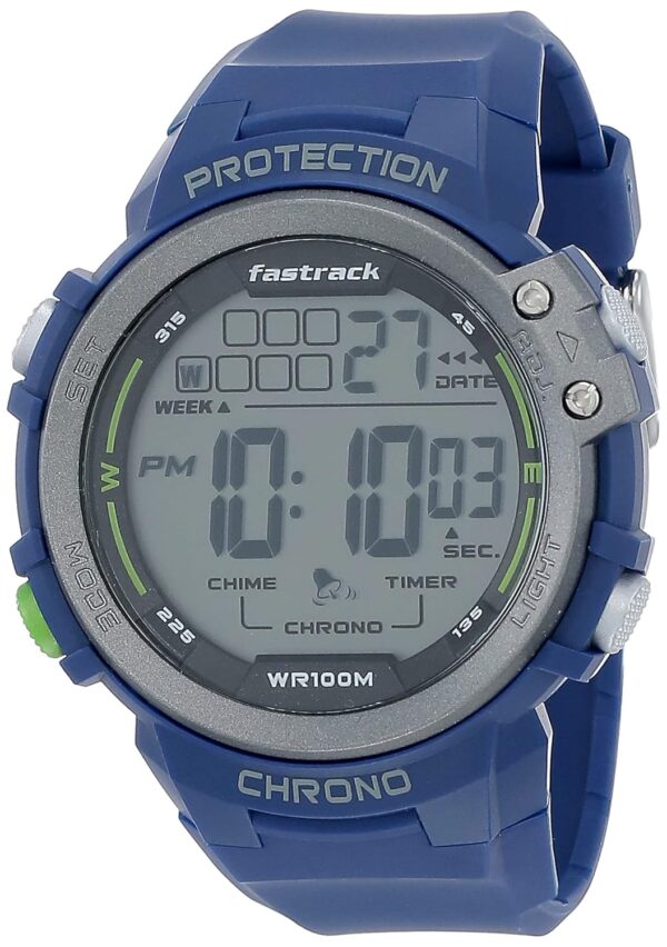 Fastrack Streetwear Digital Grey Dial Silicone Strap Watch for Men NS38068PP02