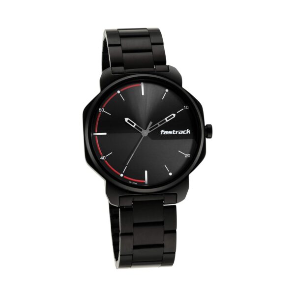 Fastrack Stunners Quartz Analog Black Dial Black Metal Strap Watch