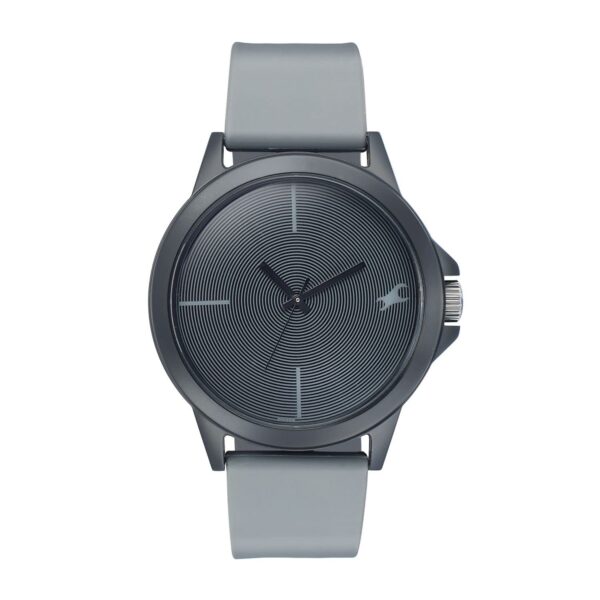 Fastrack Tees Quartz Analog Grey Dial Grey Silicone Strap Unisex