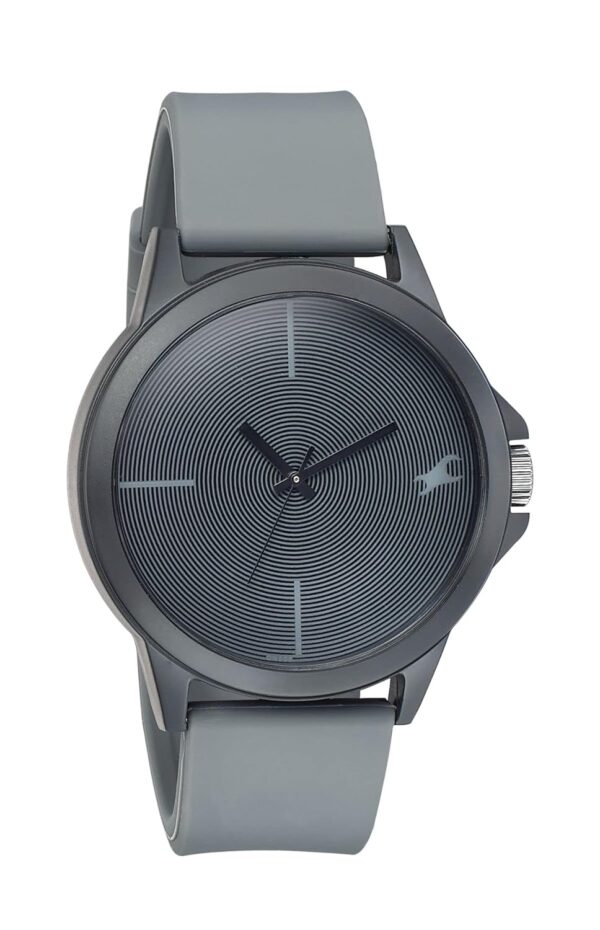 Fastrack Tees Quartz Analog Grey Dial Grey Silicone Strap Unisex Watch NT38024PP63W.jpg