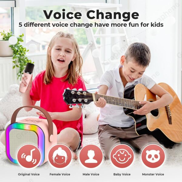 GRAPHENE Karaoke Machine for Kids Adults Rechargeable Wireless Mic Mini Portable Bluetooth Speaker Voice.jpg
