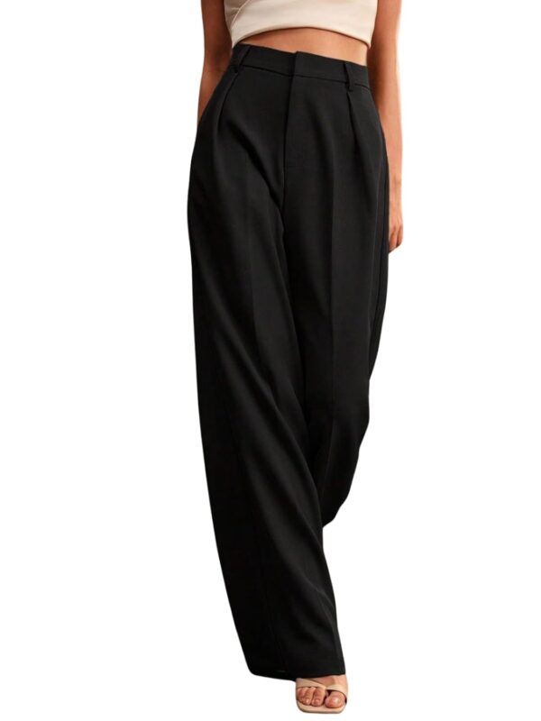 GRECIILOOKS High Waist Trousers for Women – Flared Korean Style