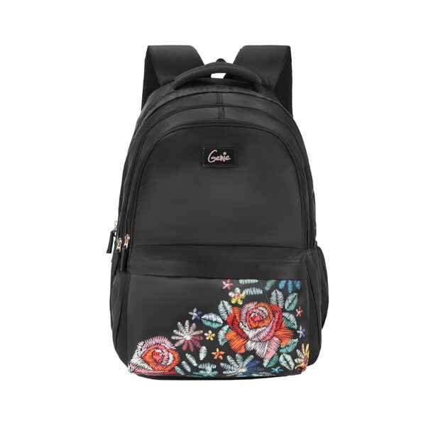 Genie Edge Laptop Backpack for Women in Black colour. More