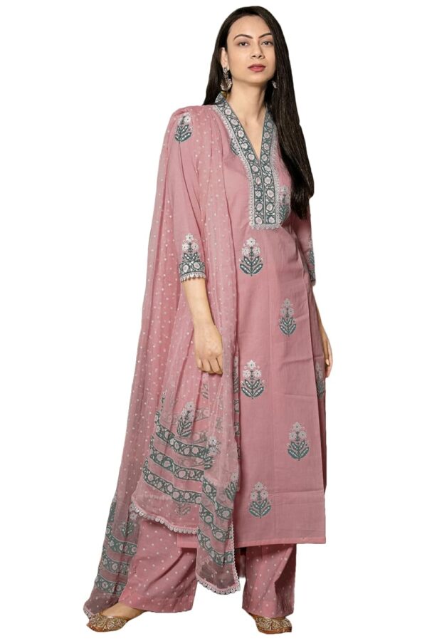 GoSriKi Women's Rayon Viscose Printed Straight Kurta with Pant &