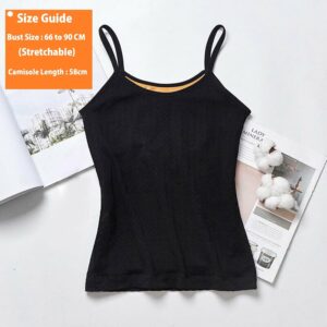 HSR Women's Thermal Underwear Tops Thicken Plus Velvet Camisole Apricot