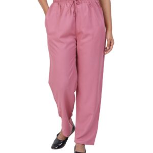 Happy Bunny Flowy Rayon Kurti Pants for Women Straight Regular