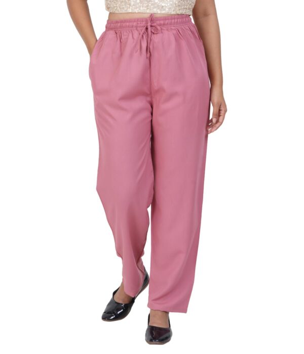 Happy Bunny Flowy Rayon Kurti Pants for Women Straight Regular